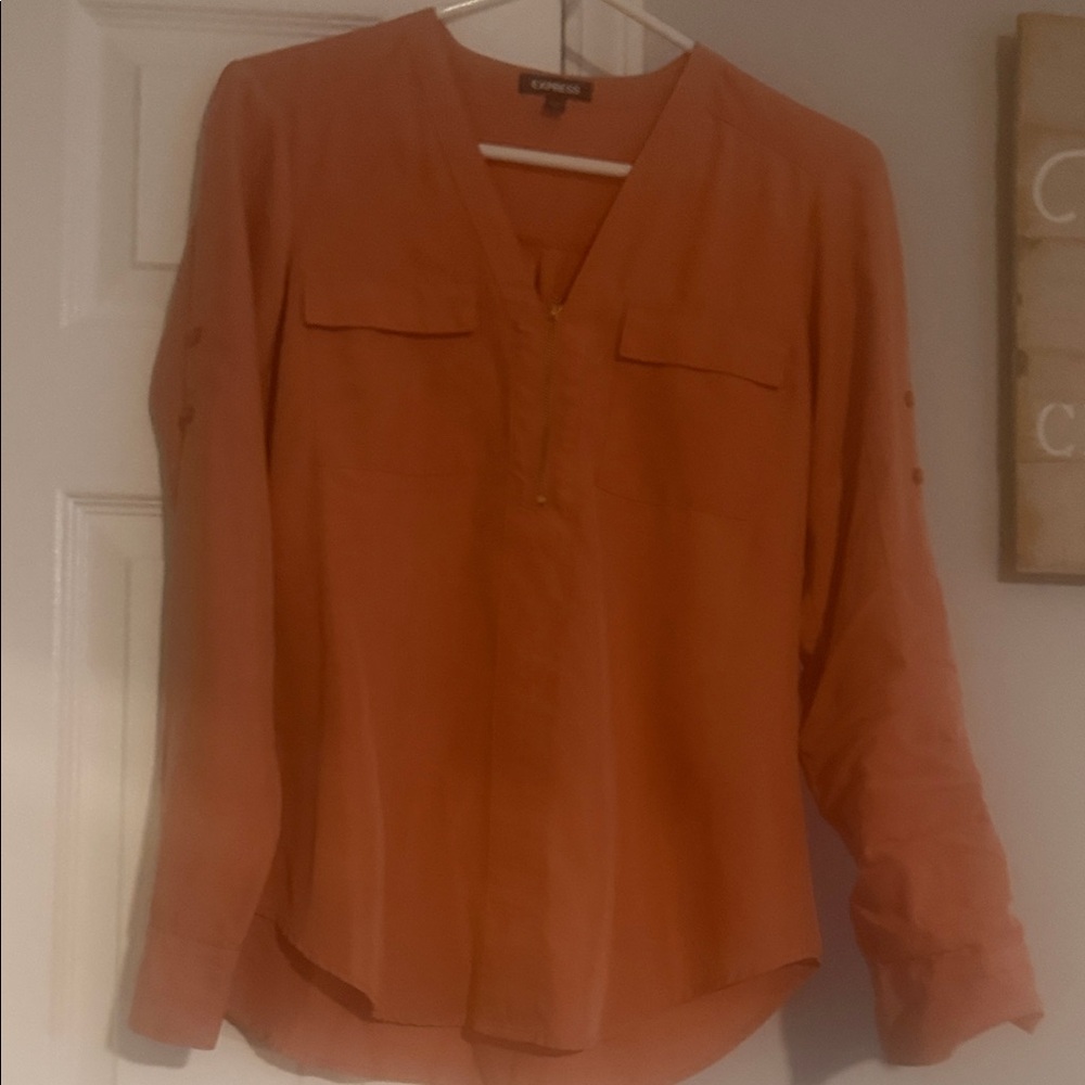 Express Women's Vibrant Orange Blouse